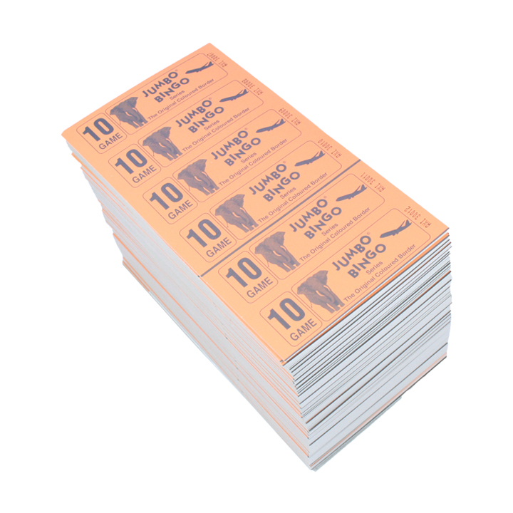Jumbo Bingo Ticket Booklets, 6 to View, 10 Game